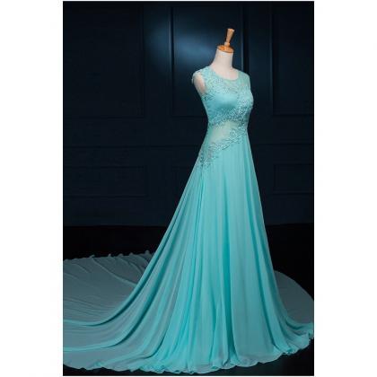 Beaded/beading Prom Dresses, Light Blue..
