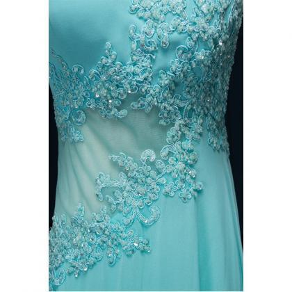 Beaded/beading Prom Dresses, Light Blue..