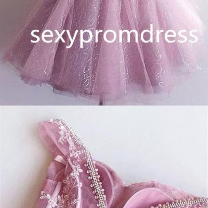 Short Mini Party Dresses, Lilac Mini Party..