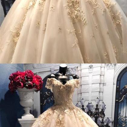 Light Champagne Tulle Ball Gowns We..