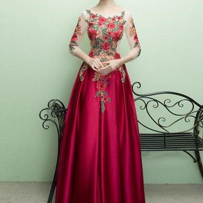 SPD1246,Red prom dress,applique eve..