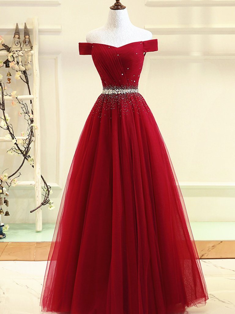 off the shoulder ball dress