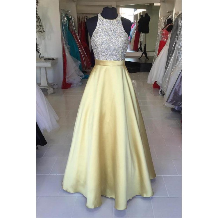 yellow and white formal dresses