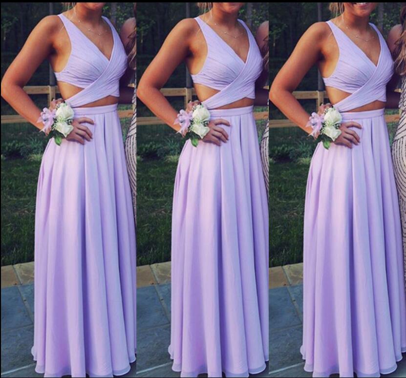 Purple 2018 Prom Dresses with Straps