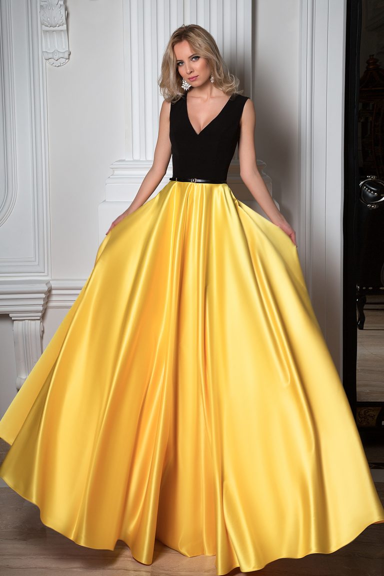 yellow dinner gown