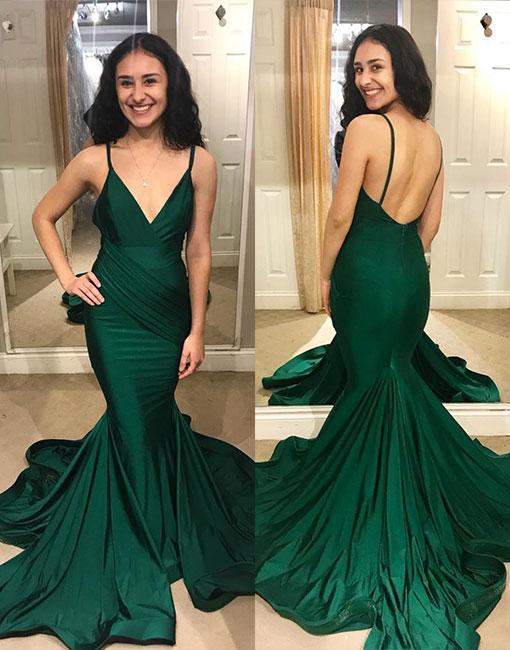 long green mermaid dress