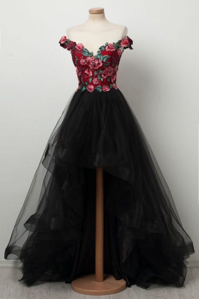 Black Sweetheart High Low Tulle Prom Dress Black Tulle Evening Dress On Luulla