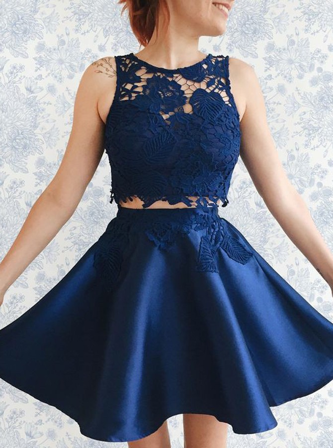 dark blue short dress