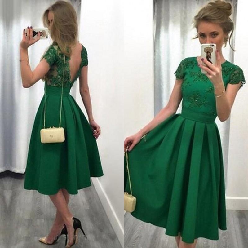dark green tea dress