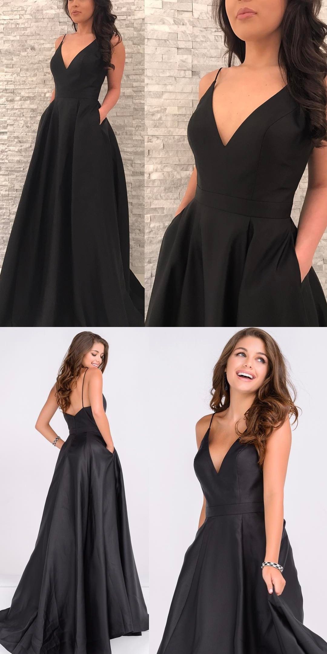 black homecoming dress with pockets