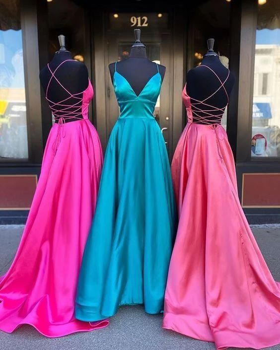 Spd1242,sexy Cross Back Prom Dresses Satin Evening Formal Gown