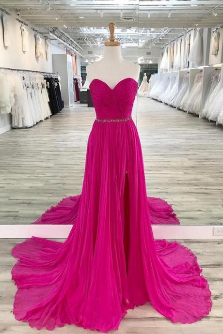 SPD1060,Strapless Long Prom Dresses with Beading,Party Dress,Chiffon Dance Dress