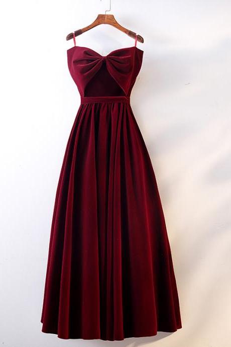 SPD1231,Burgundy strapless prom dresses bowknot long evening formal dress