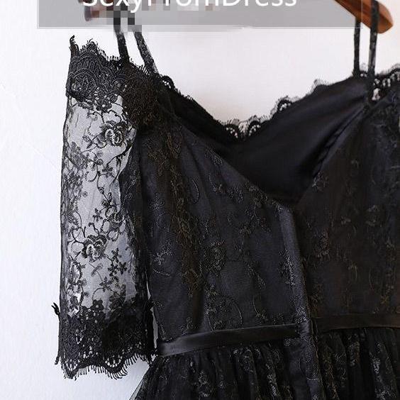 Unique Black High Low Prom Dress Lace With Off Shoulder For Teens On Luulla 0630