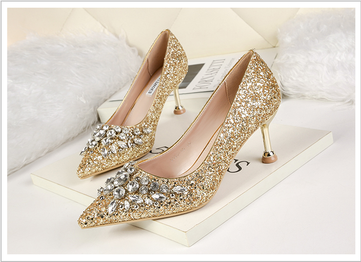 Shining Sequins High Heel Shoes,PU Party Shoes,Girls Shoes With 6.5 CM ...